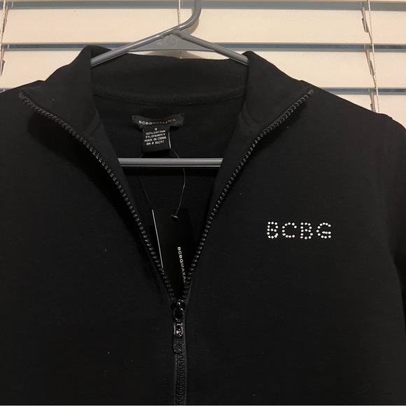 NWT BCBGMAXAZRIA Black Rhinestone Logo Track Suit - Picture 4 of 8